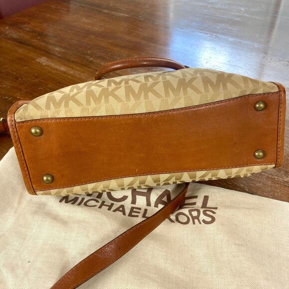 Vintage Y2K Michael Kors Signature Monogram Purse Bag Crossbody Top Handle - Picture 13 of 16